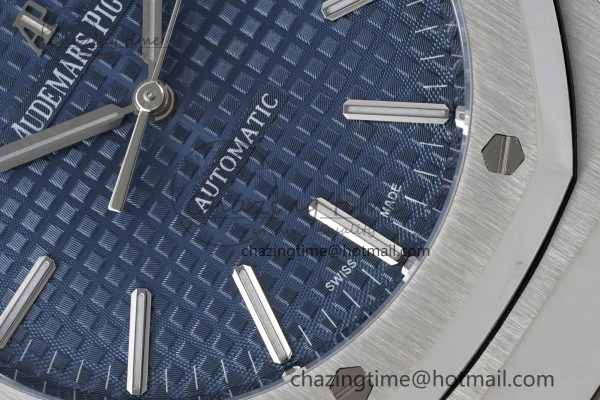 Royal Oak 41mm 15400 SS APSF 1:1 Best Edition Blue Textured Dial on SS Bracelet A3120 Super Clone V2
