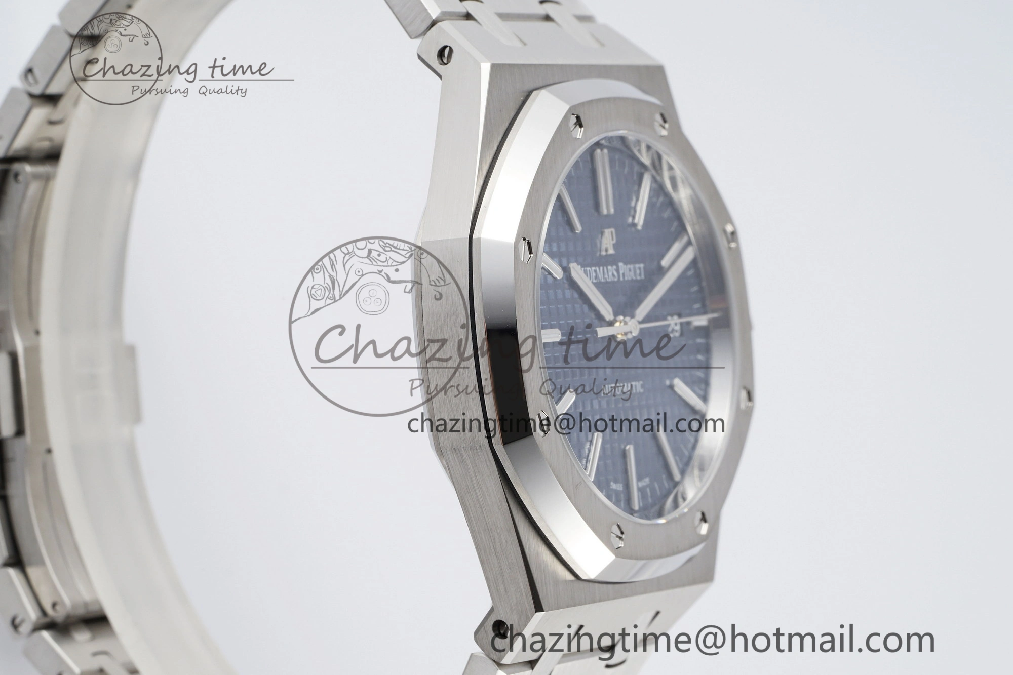 Royal Oak 41mm 15400 SS APSF 1:1 Best Edition Blue Textured Dial on SS Bracelet A3120 Super Clone V2