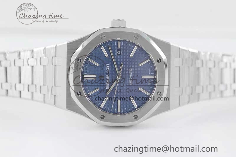 Royal Oak 41mm 15400 SS APSF 1:1 Best Edition Blue Textured Dial on SS Bracelet A3120 Super Clone