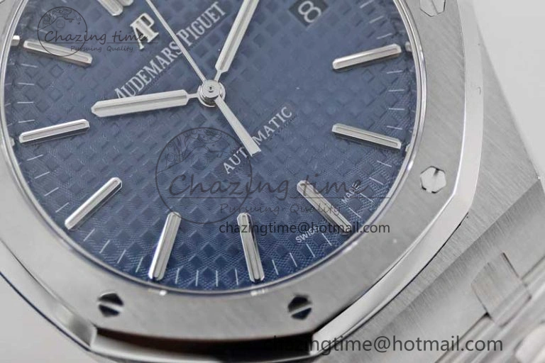 Royal Oak 41mm 15400 SS APSF 1:1 Best Edition Blue Textured Dial on SS Bracelet A3120 Super Clone