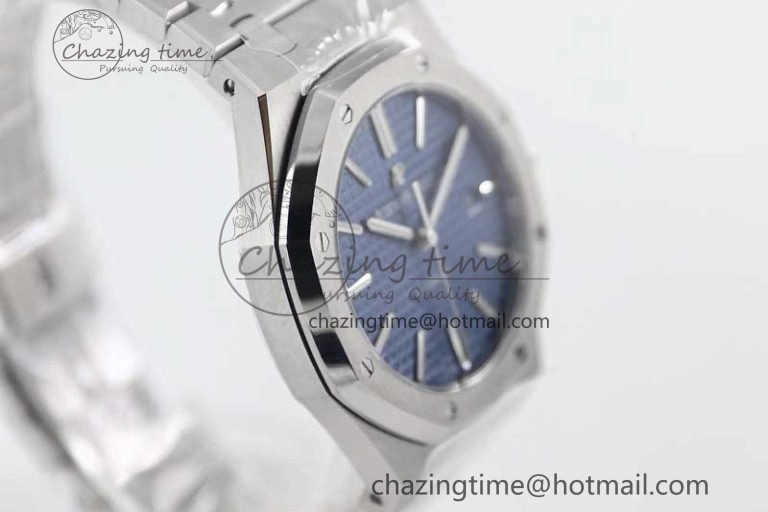 Royal Oak 41mm 15400 SS APSF 1:1 Best Edition Blue Textured Dial on SS Bracelet A3120 Super Clone