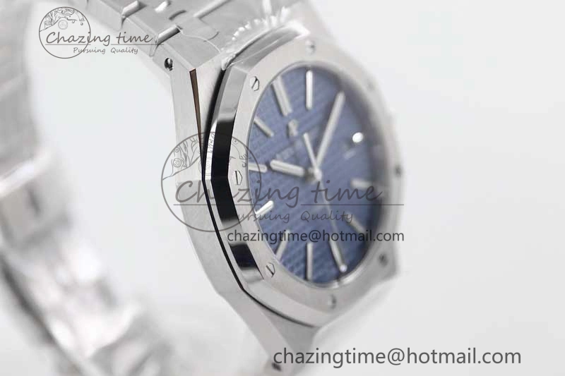 Royal Oak 41mm 15400 SS APSF 1:1 Best Edition Blue Textured Dial on SS Bracelet A3120 Super Clone