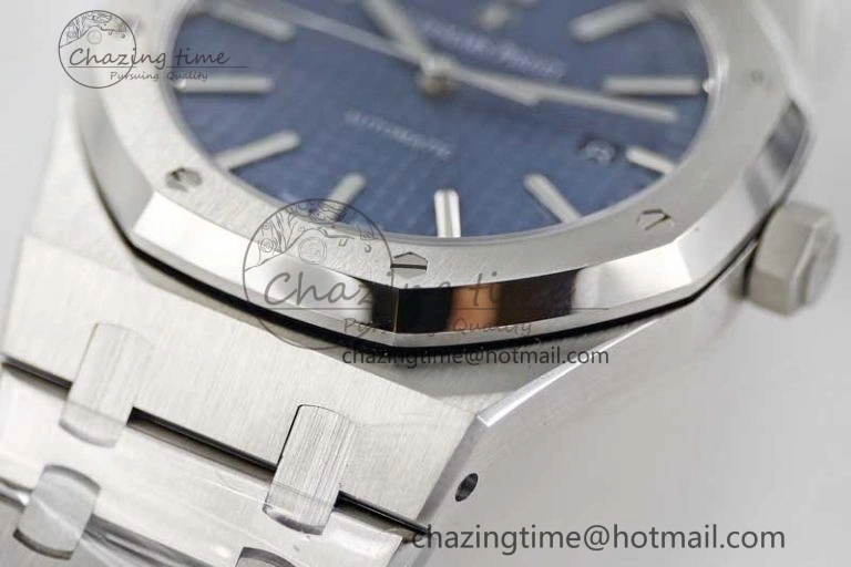 Royal Oak 41mm 15400 SS APSF 1:1 Best Edition Blue Textured Dial on SS Bracelet A3120 Super Clone
