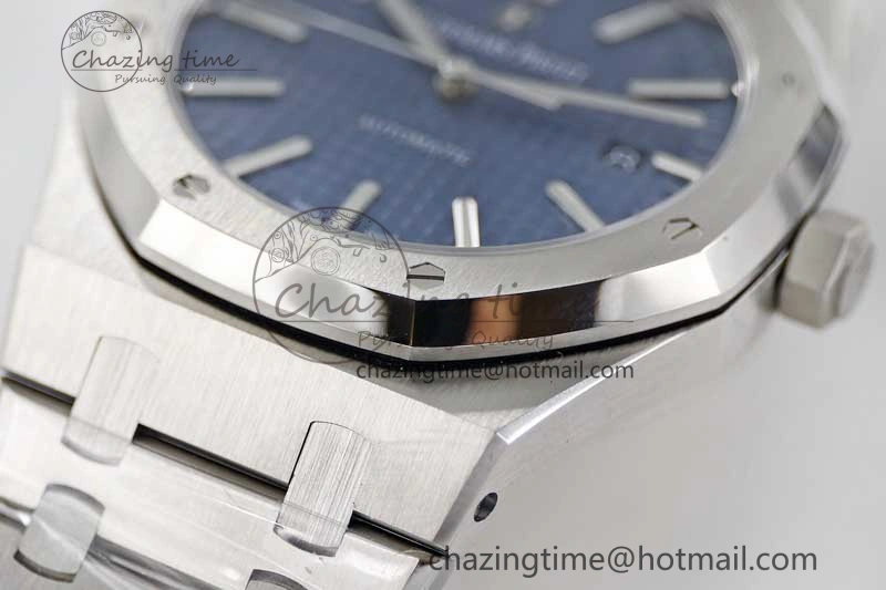 Royal Oak 41mm 15400 SS APSF 1:1 Best Edition Blue Textured Dial on SS Bracelet A3120 Super Clone
