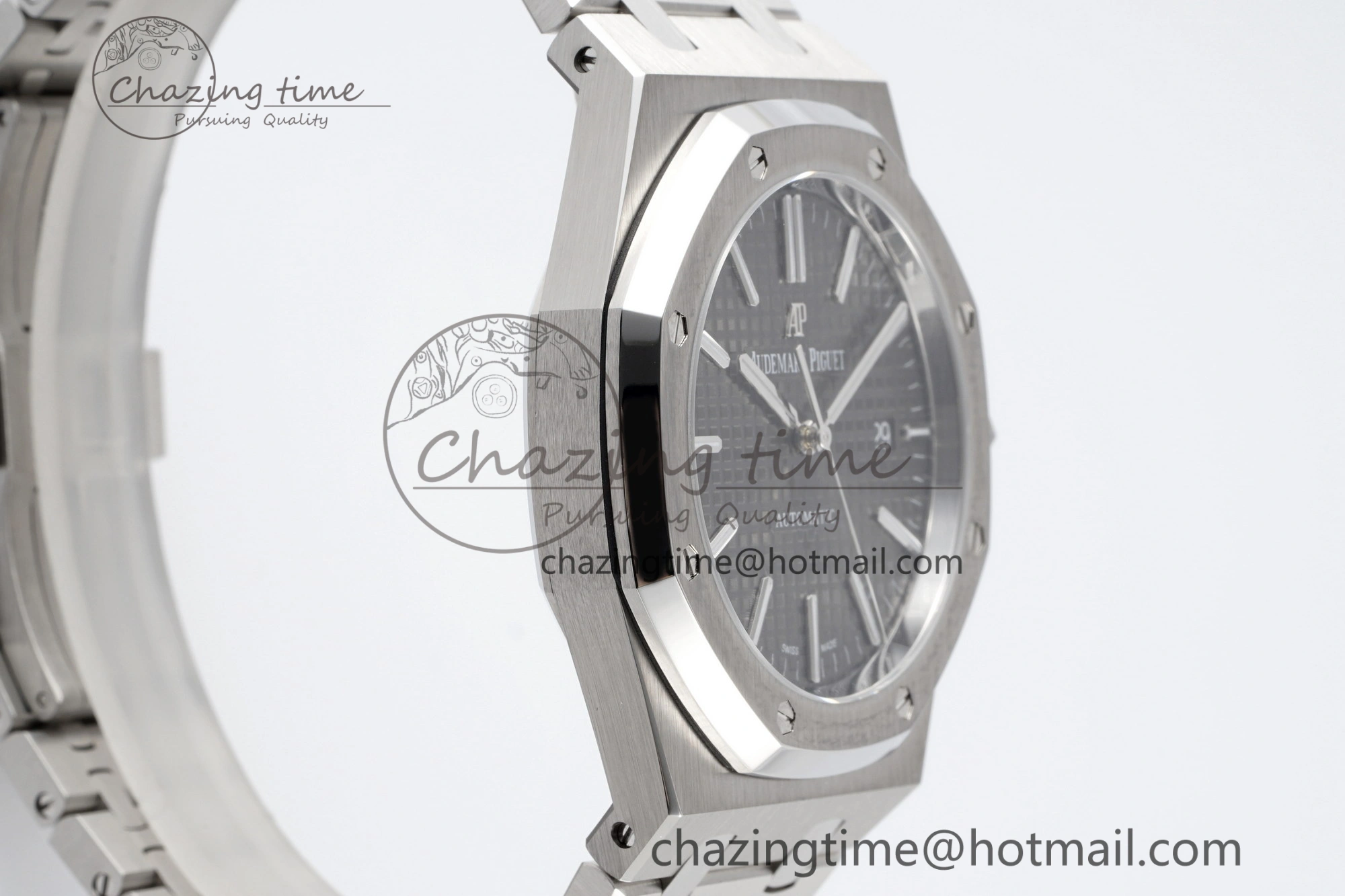 Royal Oak 41mm 15400 SS APSF 1:1 Best Edition Gray Textured Dial on SS Bracelet A3120 Super Clone V2
