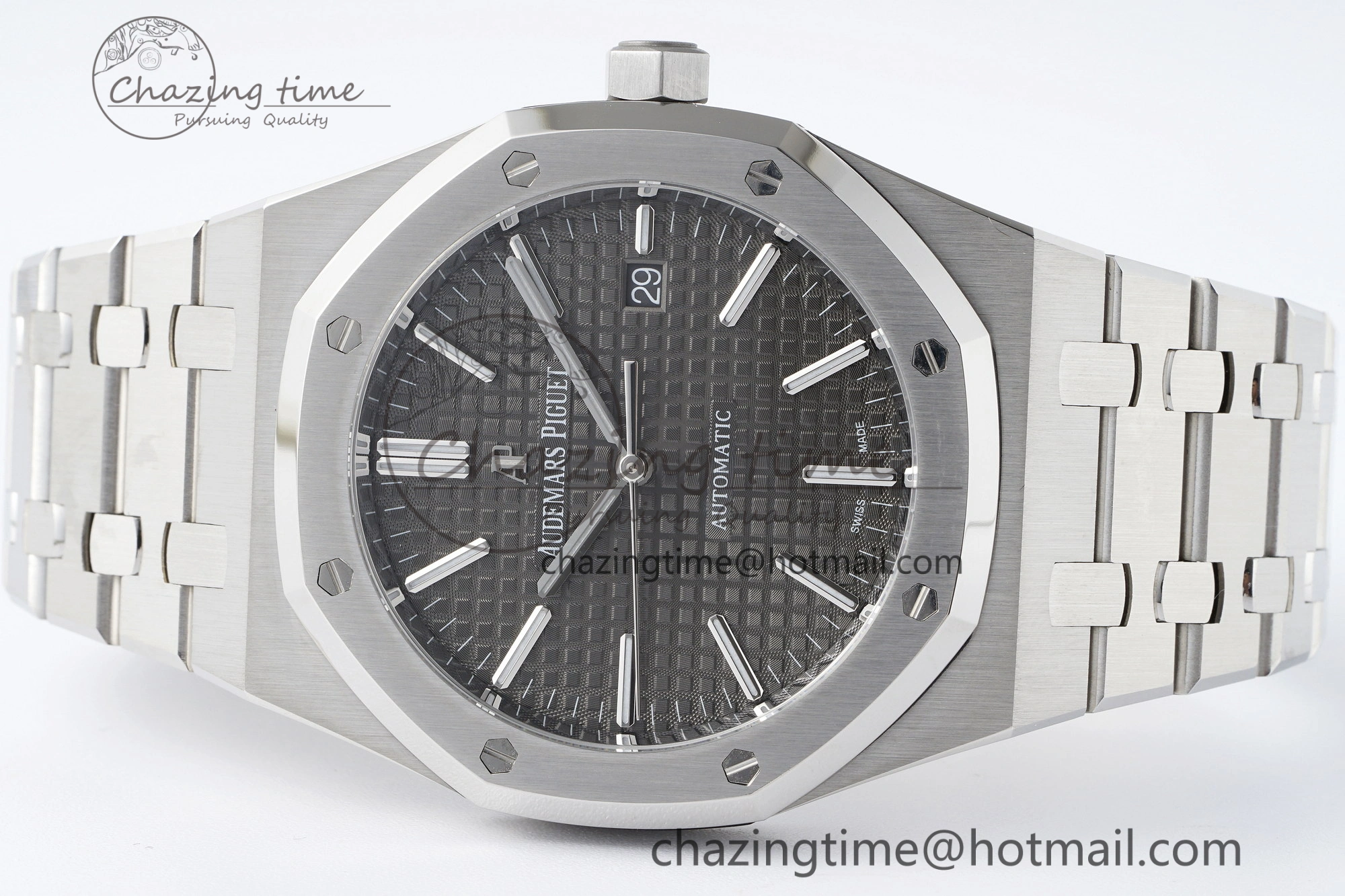 Royal Oak 41mm 15400 SS APSF 1:1 Best Edition Gray Textured Dial on SS Bracelet A3120 Super Clone V2