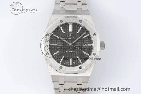 Royal Oak 41mm 15400 SS APSF 1:1 Best Edition Gray Textured Dial on SS Bracelet A3120 Super Clone V2