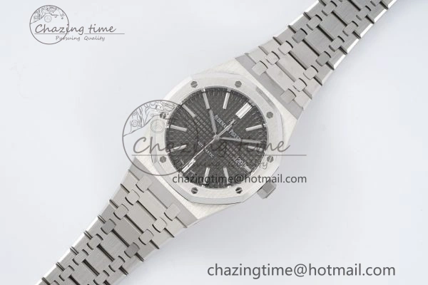 Royal Oak 41mm 15400 SS APSF 1:1 Best Edition Gray Textured Dial on SS Bracelet A3120 Super Clone V2
