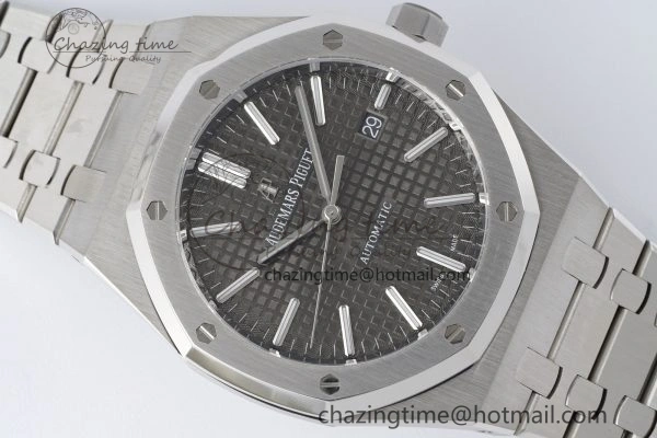 Royal Oak 41mm 15400 SS APSF 1:1 Best Edition Gray Textured Dial on SS Bracelet A3120 Super Clone V2