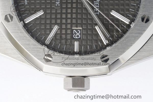 Royal Oak 41mm 15400 SS APSF 1:1 Best Edition Gray Textured Dial on SS Bracelet A3120 Super Clone V2