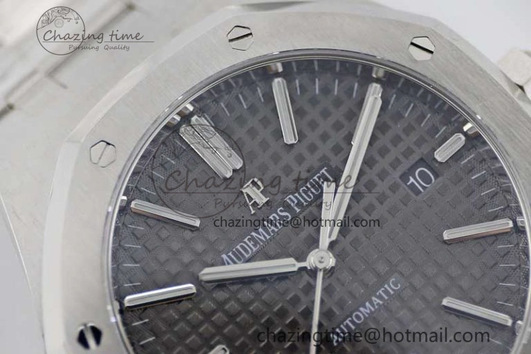 Royal Oak 41mm 15400 SS APSF 1:1 Best Edition Gray Textured Dial on SS Bracelet A3120 Super Clone