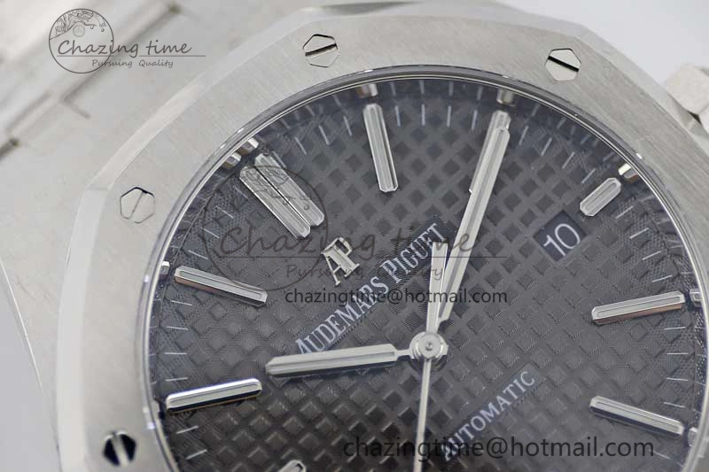 Royal Oak 41mm 15400 SS APSF 1:1 Best Edition Gray Textured Dial on SS Bracelet A3120 Super Clone