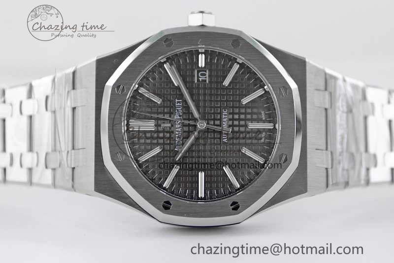 Royal Oak 41mm 15400 SS APSF 1:1 Best Edition Gray Textured Dial on SS Bracelet A3120 Super Clone