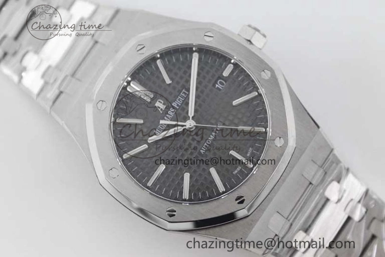 Royal Oak 41mm 15400 SS APSF 1:1 Best Edition Gray Textured Dial on SS Bracelet A3120 Super Clone