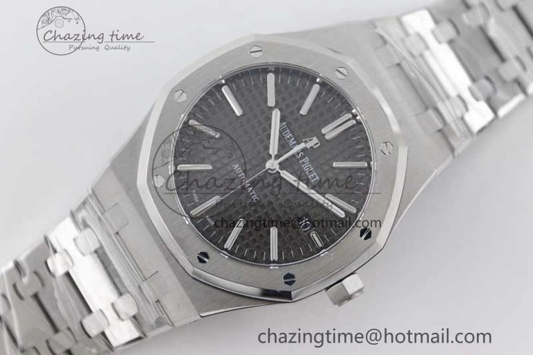Royal Oak 41mm 15400 SS APSF 1:1 Best Edition Gray Textured Dial on SS Bracelet A3120 Super Clone