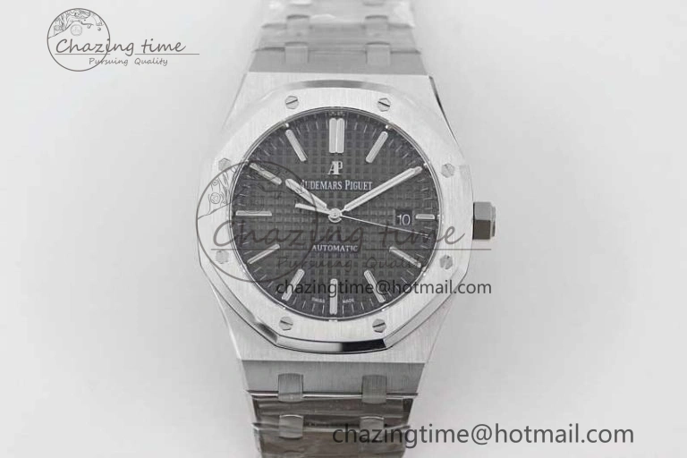 Royal Oak 41mm 15400 SS APSF 1:1 Best Edition Gray Textured Dial on SS Bracelet A3120 Super Clone