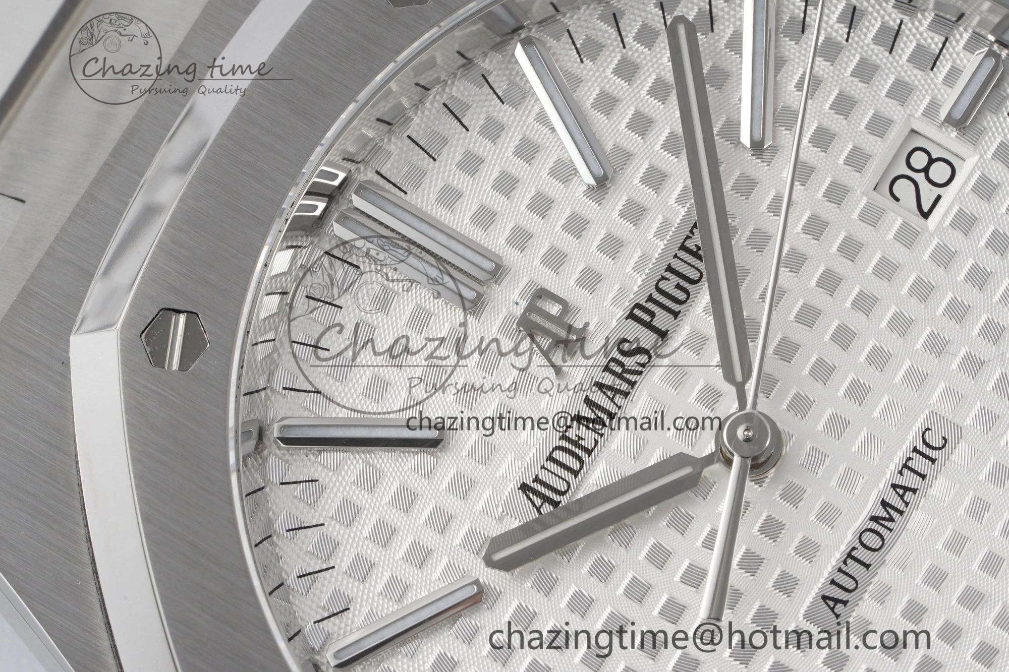 Royal Oak 41mm 15400 SS APSF 1:1 Best Edition White Textured Dial on SS Bracelet A3120 Super Clone V2