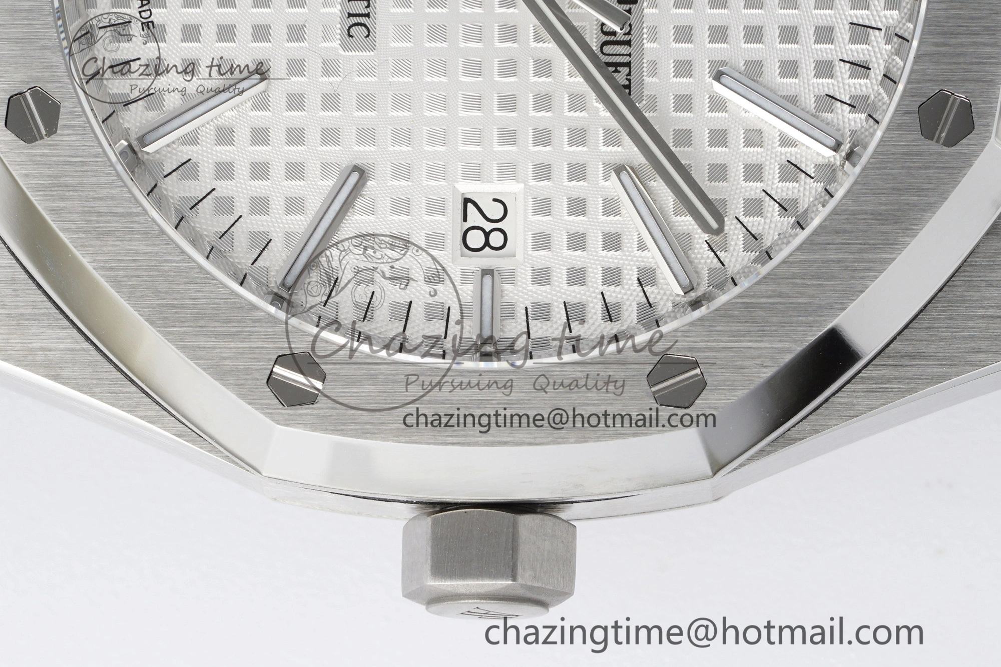 Royal Oak 41mm 15400 SS APSF 1:1 Best Edition White Textured Dial on SS Bracelet A3120 Super Clone V2
