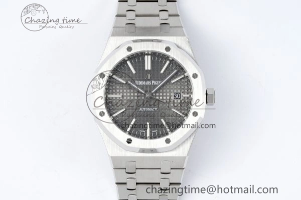 Royal Oak 41mm 15400 SS IPF 1:1 Best Edition Gray Textured Dial on SS Bracelet SA3120 Super Clone