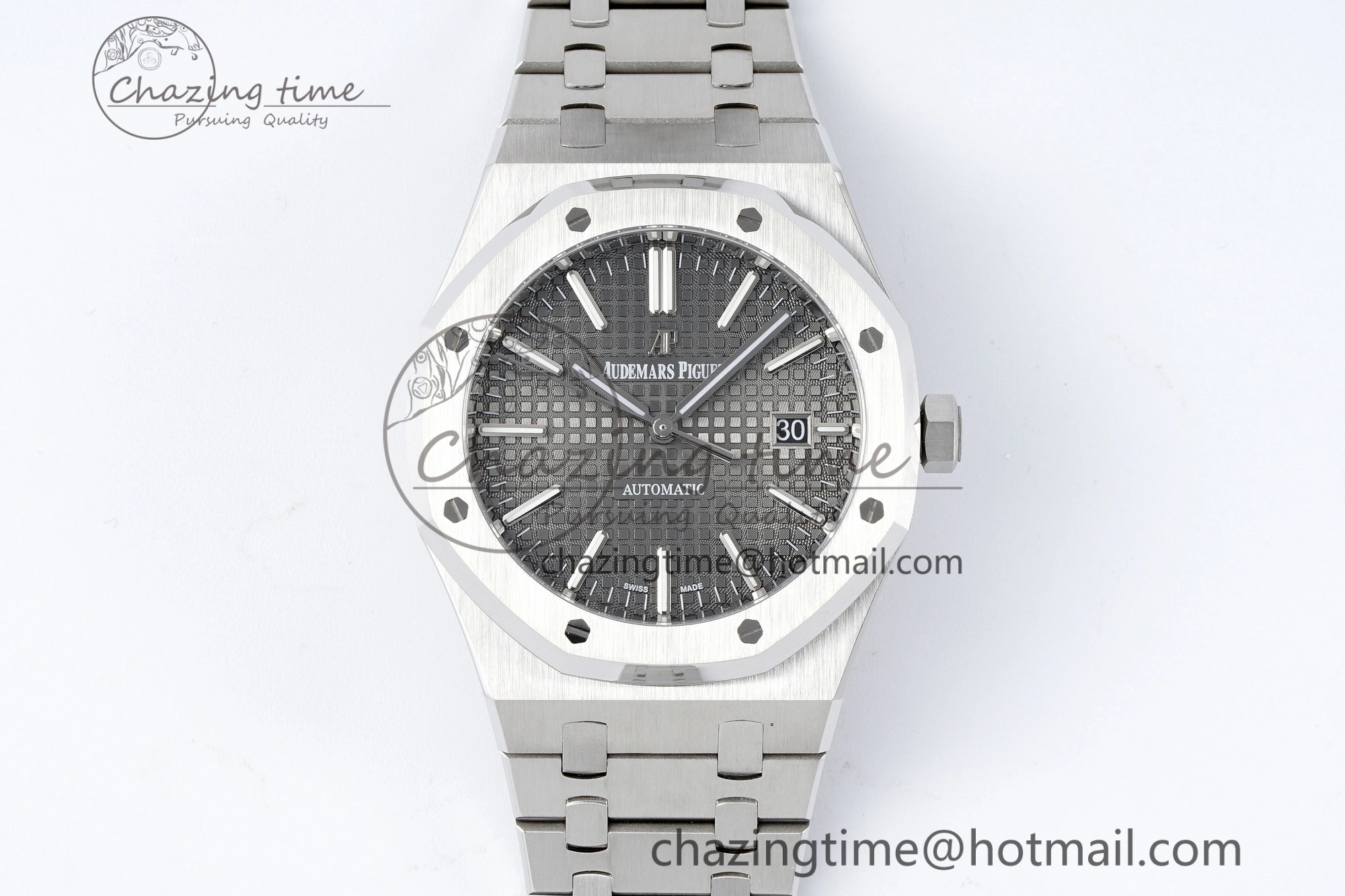 Royal Oak 41mm 15400 SS IPF 1:1 Best Edition Gray Textured Dial on SS Bracelet SA3120 Super Clone