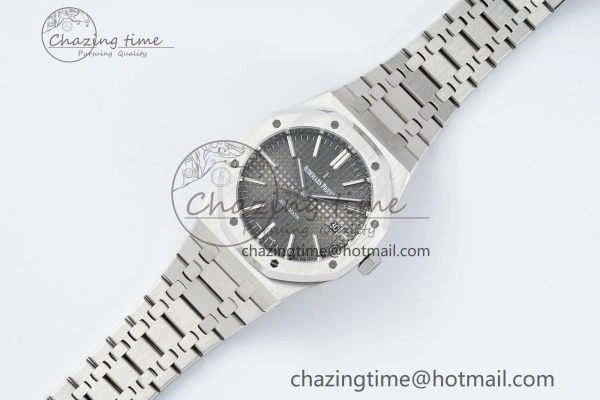Royal Oak 41mm 15400 SS IPF 1:1 Best Edition Gray Textured Dial on SS Bracelet SA3120 Super Clone