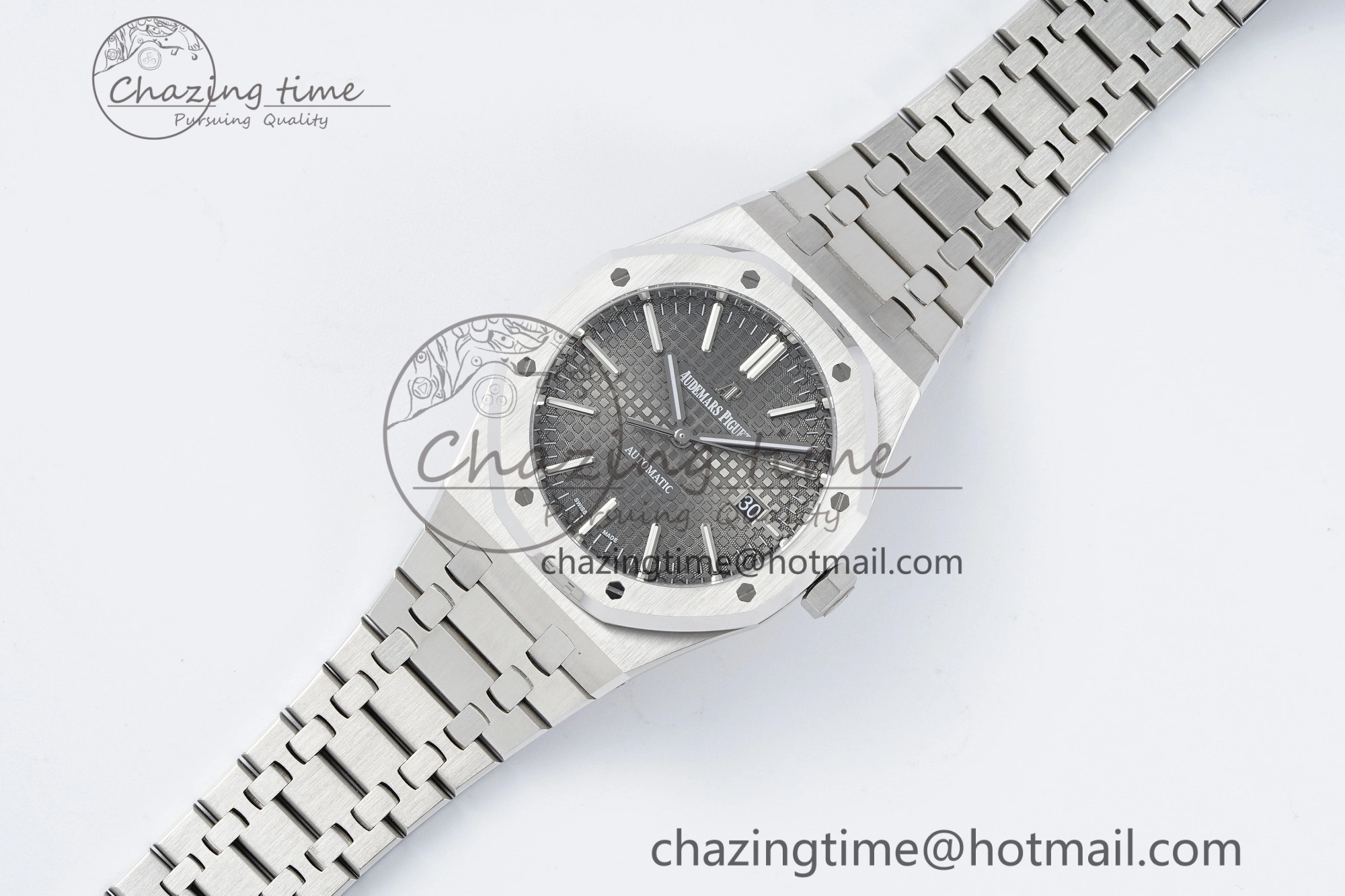 Royal Oak 41mm 15400 SS IPF 1:1 Best Edition Gray Textured Dial on SS Bracelet SA3120 Super Clone
