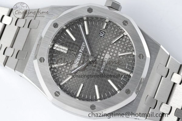 Royal Oak 41mm 15400 SS IPF 1:1 Best Edition Gray Textured Dial on SS Bracelet SA3120 Super Clone