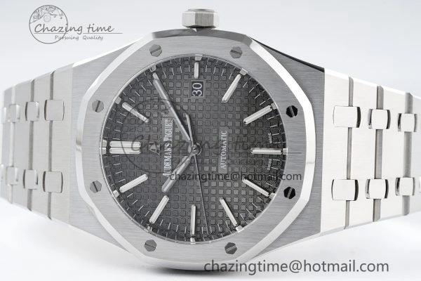 Royal Oak 41mm 15400 SS IPF 1:1 Best Edition Gray Textured Dial on SS Bracelet SA3120 Super Clone