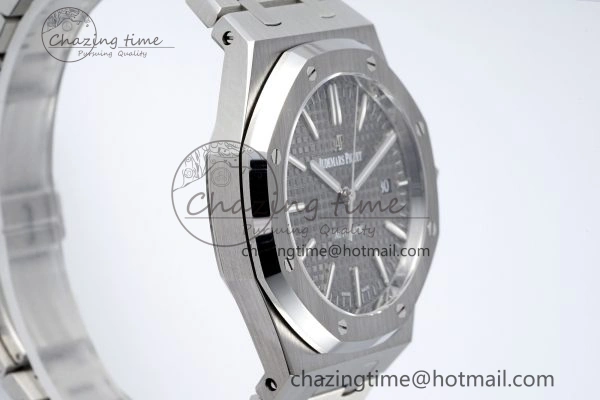 Royal Oak 41mm 15400 SS IPF 1:1 Best Edition Gray Textured Dial on SS Bracelet SA3120 Super Clone