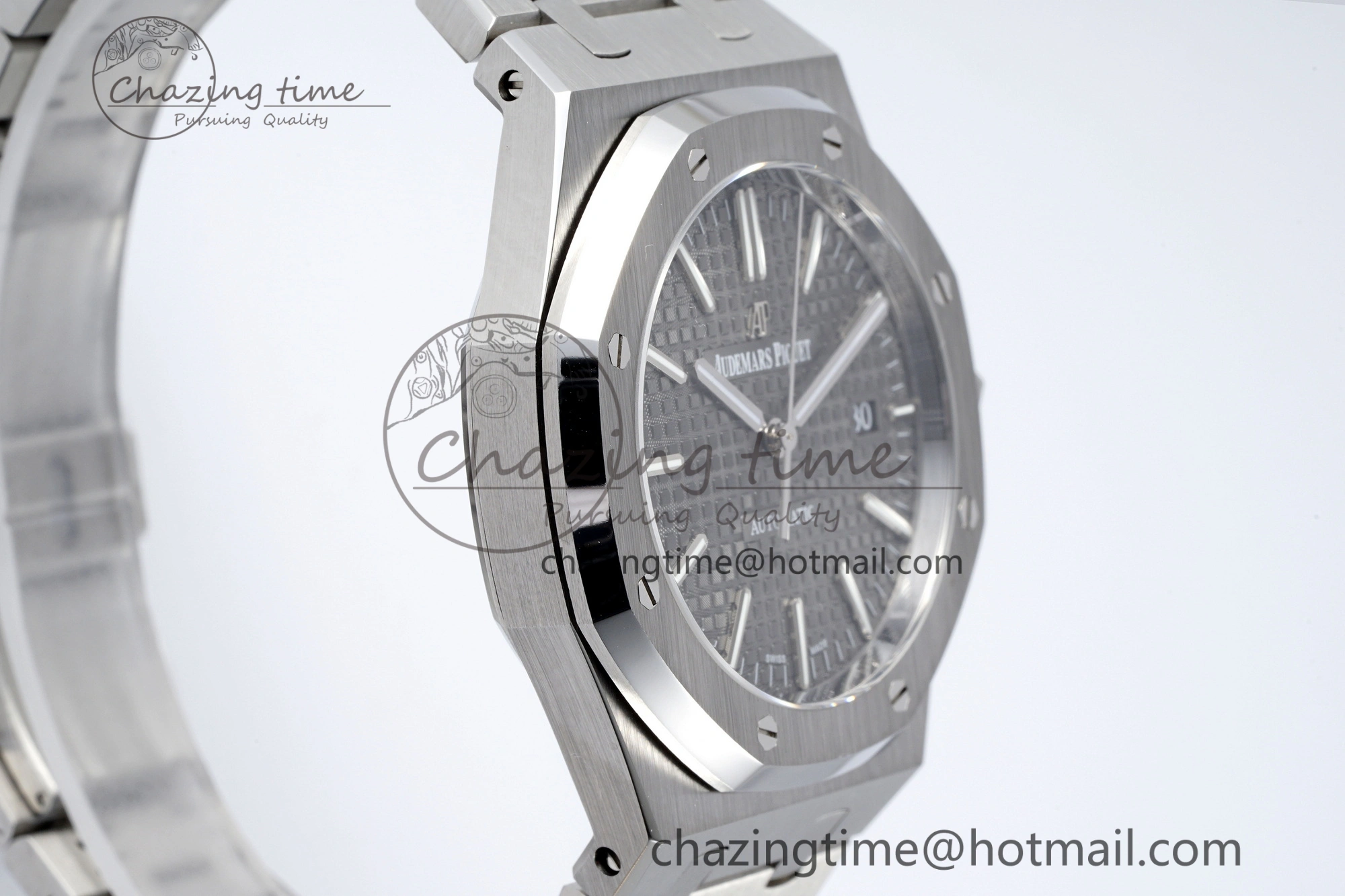Royal Oak 41mm 15400 SS IPF 1:1 Best Edition Gray Textured Dial on SS Bracelet SA3120 Super Clone