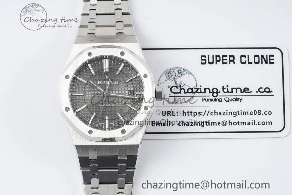 Royal Oak 41mm 15400 SS IPF 1:1 Best Edition Gray Textured Dial on SS Bracelet SA3120 Super Clone
