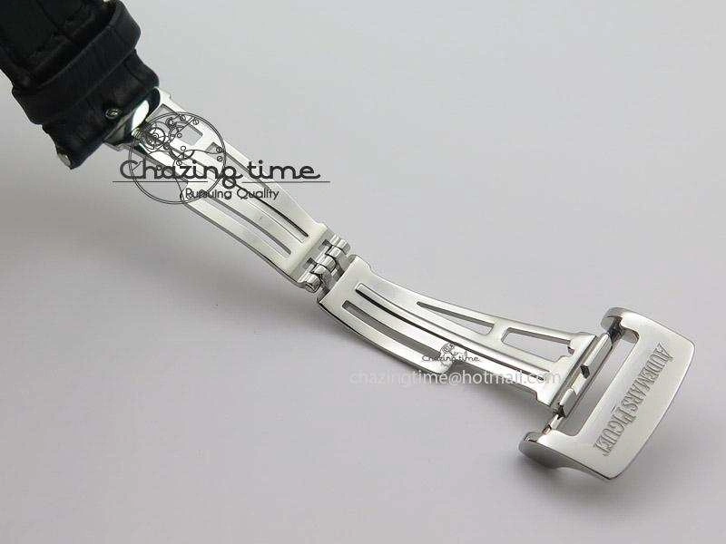 Royal Oak 41mm 15400 SS JF 1:1 Best Edition Black Dial On Black Leather Strap A3120
