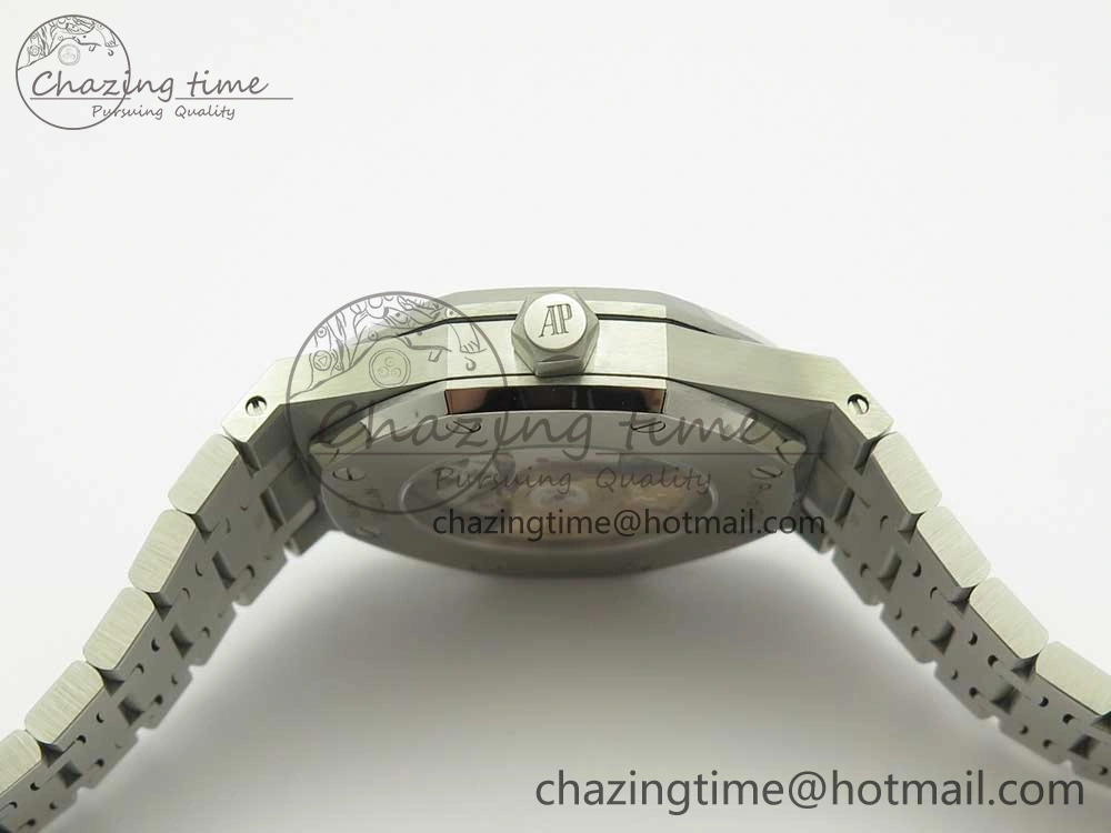 Royal Oak 41mm 15400 SS JF 1:1 Best Edition Black Textured Dial on SS Bracelet A3120 V5