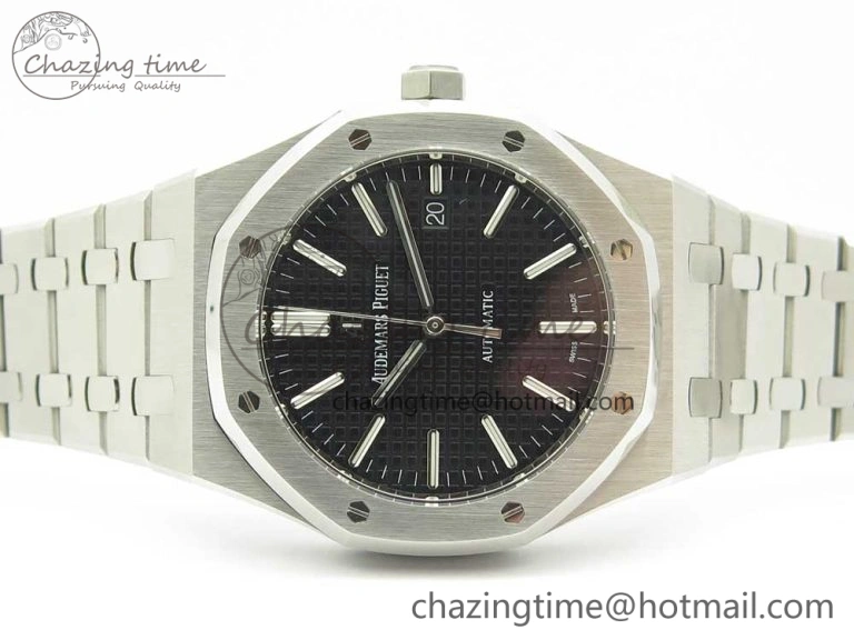 Royal Oak 41mm 15400 SS JF 1:1 Best Edition Black Textured Dial on SS Bracelet A3120 V5