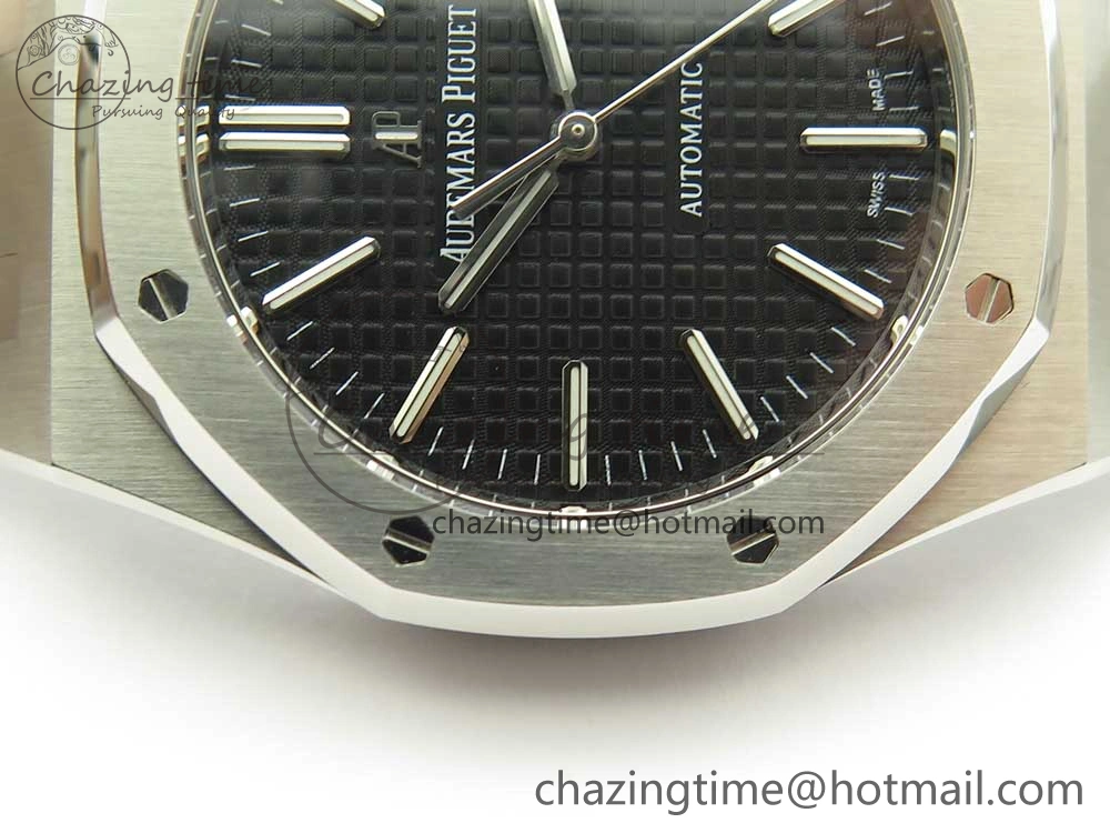 Royal Oak 41mm 15400 SS JF 1:1 Best Edition Black Textured Dial on SS Bracelet A3120 V5