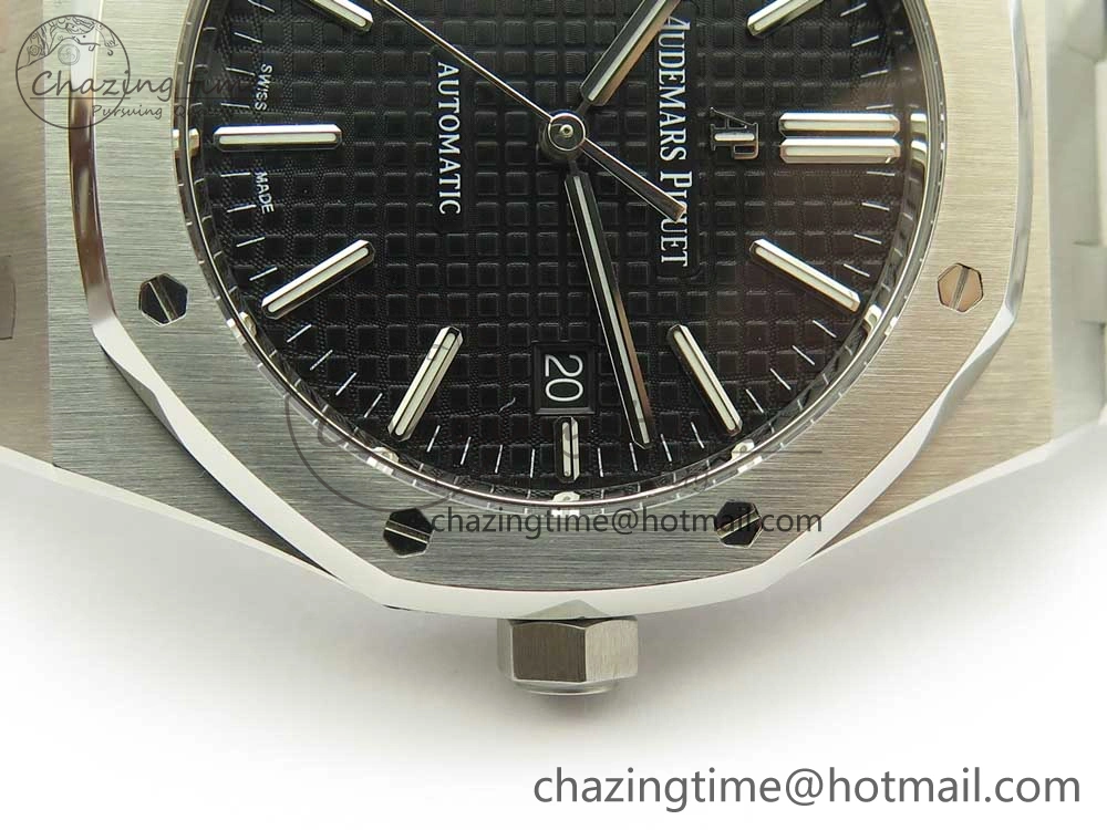 Royal Oak 41mm 15400 SS JF 1:1 Best Edition Black Textured Dial on SS Bracelet A3120 V5