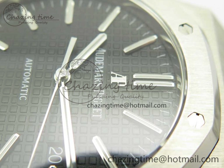 Royal Oak 41mm 15400 SS JF 1:1 Best Edition Black Textured Dial on SS Bracelet A3120 V5