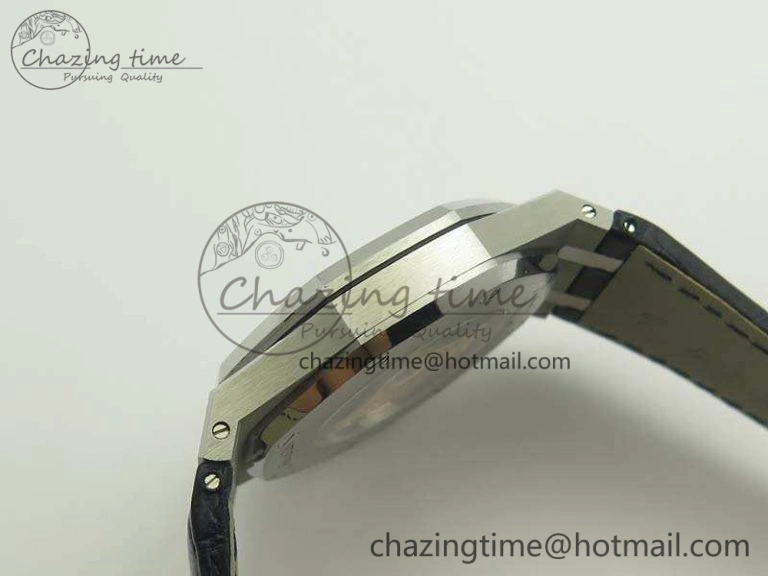 Royal Oak 41mm 15400 SS JF 1:1 Best Edition Blue Textured Dial On Blue Leather Strap A3120 V3
