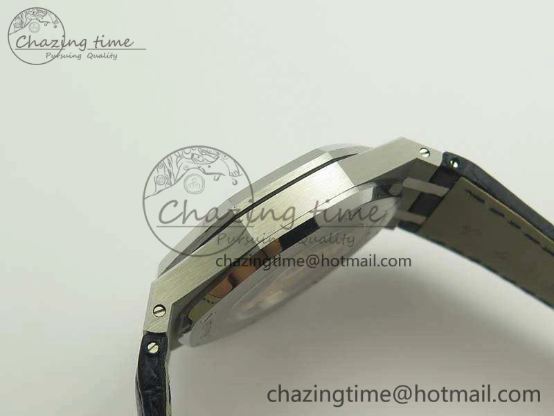 Royal Oak 41mm 15400 SS JF 1:1 Best Edition Blue Textured Dial On Blue Leather Strap A3120 V3