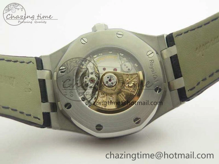 Royal Oak 41mm 15400 SS JF 1:1 Best Edition Blue Textured Dial On Blue Leather Strap A3120 V3