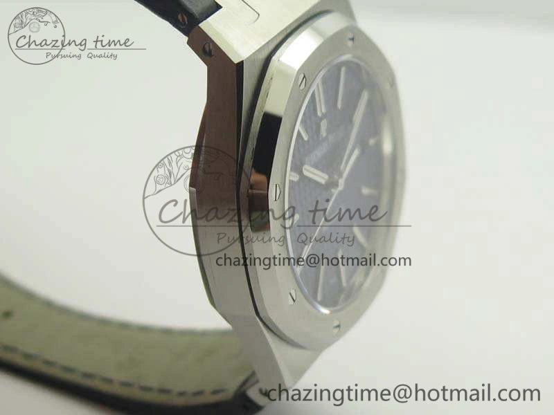 Royal Oak 41mm 15400 SS JF 1:1 Best Edition Blue Textured Dial On Blue Leather Strap A3120 V3