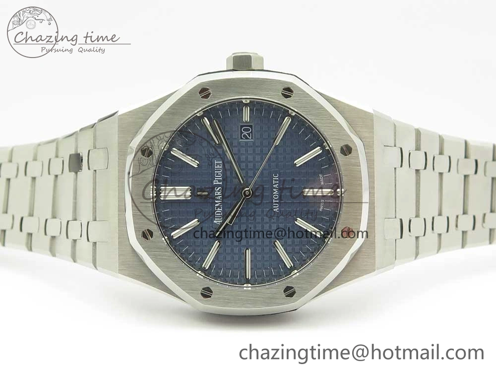 Royal Oak 41mm 15400 SS JF 1:1 Best Edition Blue Textured Dial on SS Bracelet A3120 V5
