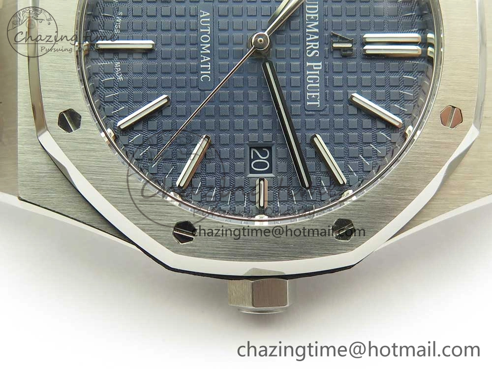 Royal Oak 41mm 15400 SS JF 1:1 Best Edition Blue Textured Dial on SS Bracelet A3120 V5