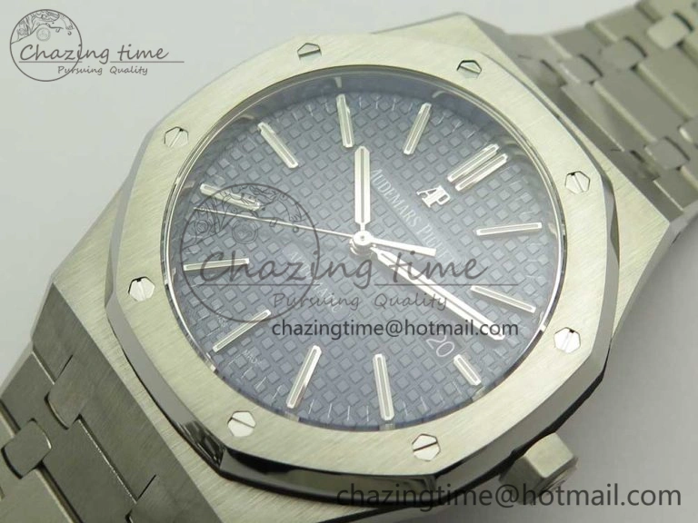 Royal Oak 41mm 15400 SS JF 1:1 Best Edition Blue Textured Dial on SS Bracelet A3120 V5