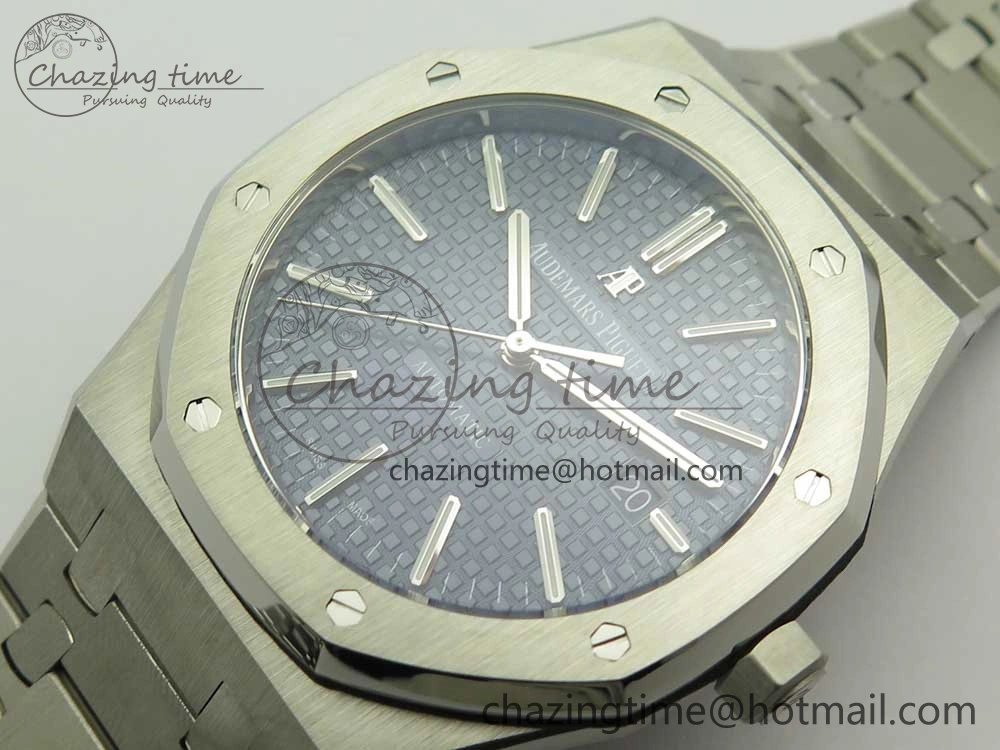 Royal Oak 41mm 15400 SS JF 1:1 Best Edition Blue Textured Dial on SS Bracelet A3120 V5