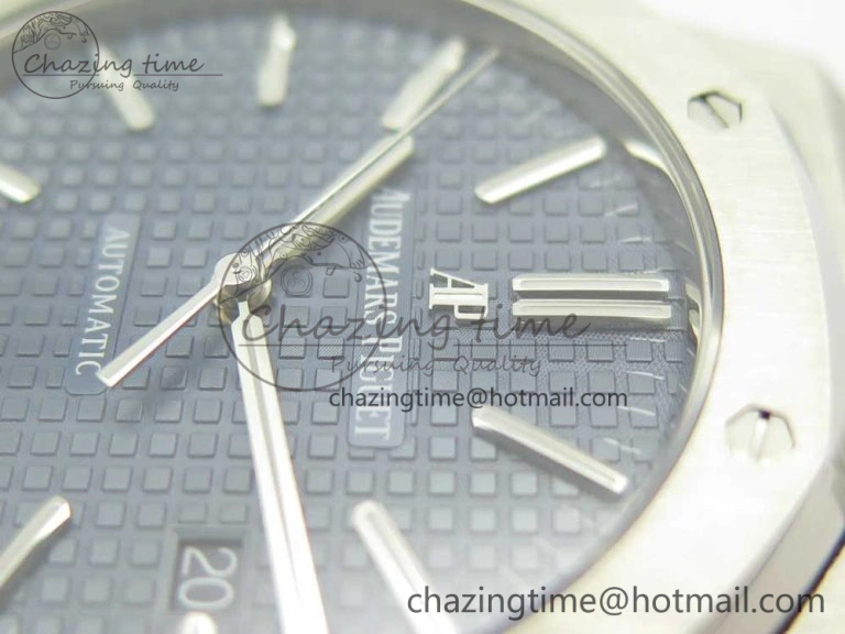 Royal Oak 41mm 15400 SS JF 1:1 Best Edition Blue Textured Dial on SS Bracelet A3120 V5