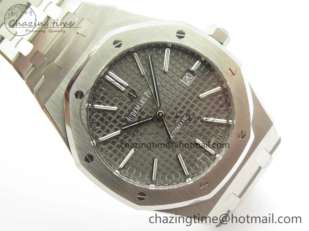 Royal Oak 41mm 15400 SS JF 1:1 Best Edition Gray Textured Dial on SS Bracelet A3120 V5