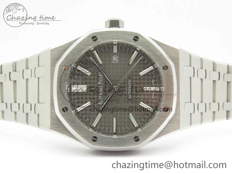 Royal Oak 41mm 15400 SS JF 1:1 Best Edition Gray Textured Dial on SS Bracelet A3120 V5