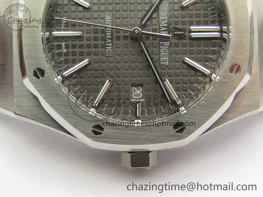 Royal Oak 41mm 15400 SS JF 1:1 Best Edition Gray Textured Dial on SS Bracelet A3120 V5