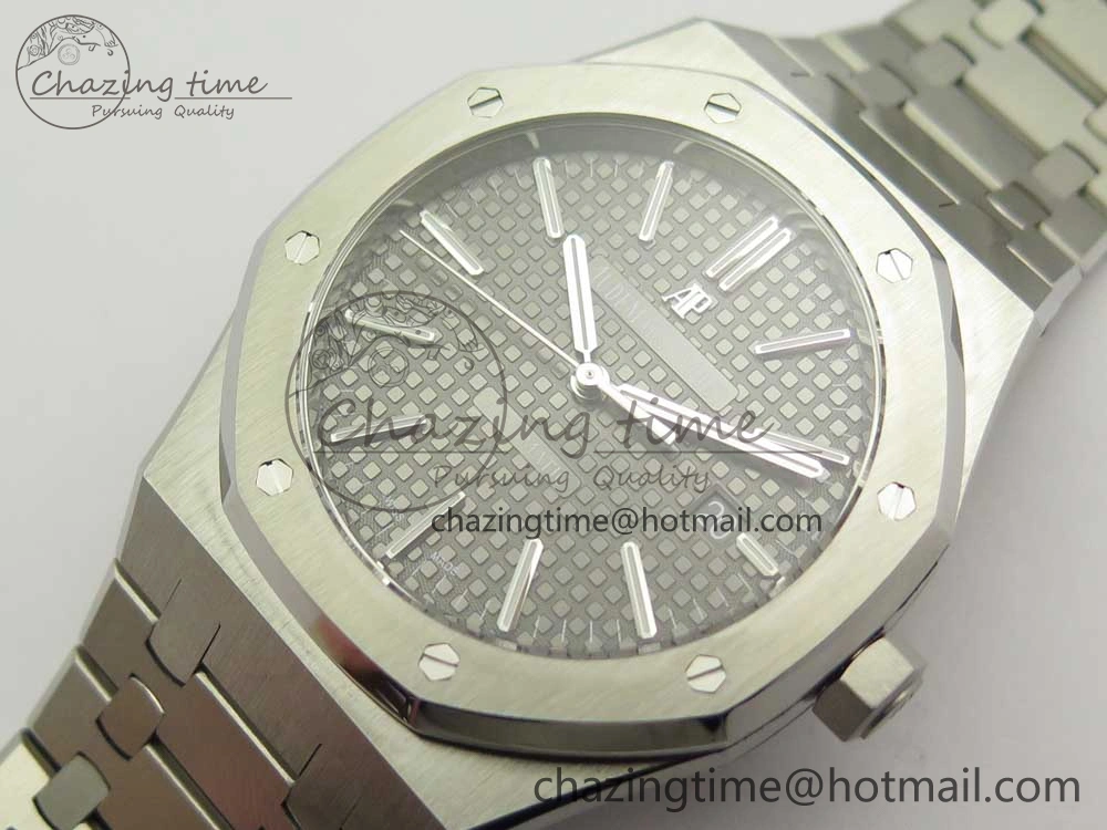 Royal Oak 41mm 15400 SS JF 1:1 Best Edition Gray Textured Dial on SS Bracelet A3120 V5